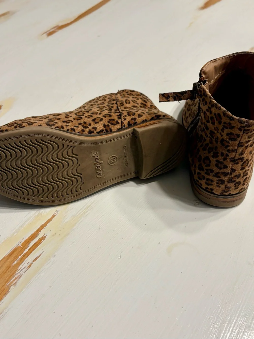 Cat & Jack Leopard Print Ankle Boots - Brown/Tan